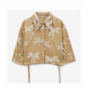 Zara embroidered jacket blouse NWT
